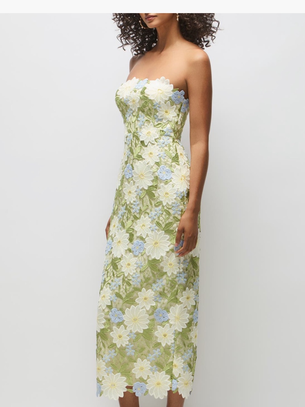 Dessy Collection Alice Floral Appliqué Strapless Cocktail Dress